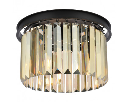 Elegant Urban Classic Flush Mount - Matte Black/Gold, L 16" (1238F16MB-GT-RC)