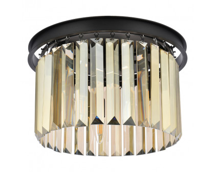 Elegant Urban Classic Flush Mount - Matte Black/Gold, L 16" (1238F16MB-GT-RC)