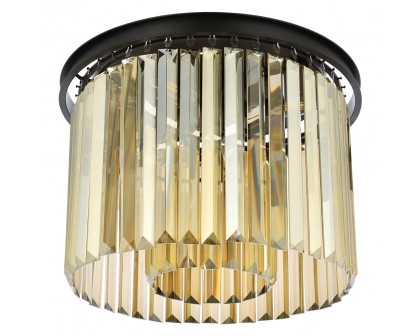 Elegant Urban Classic Flush Mount - Matte Black/Gold, L 20" (1238F20MB-GT-RC)