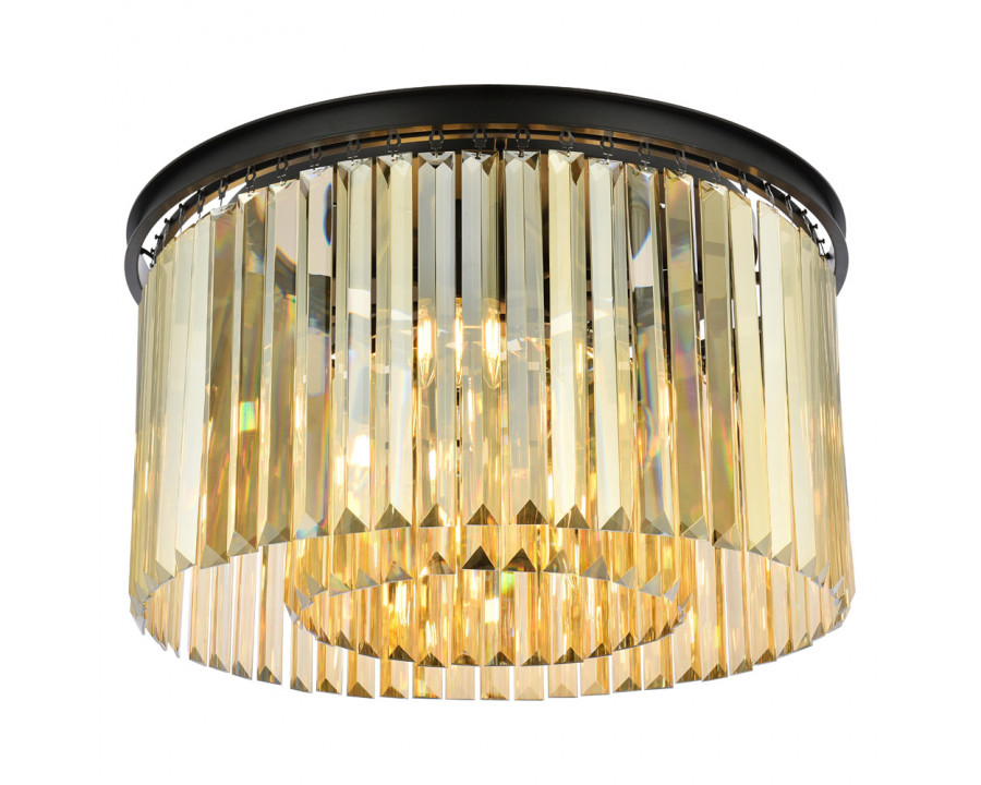 Elegant Urban Classic Flush Mount - Matte Black/Gold, L 26" (1238F26MB-GT-RC)