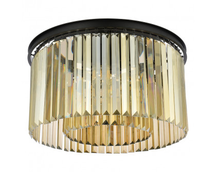 Elegant Urban Classic Flush Mount - Matte Black/Gold, L 26" (1238F26MB-GT-RC)