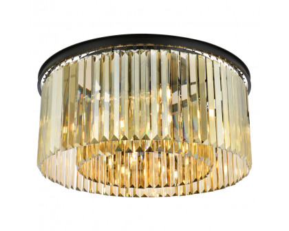 Elegant Urban Classic Flush Mount - Matte Black/Gold, L 31.5" (1238F31MB-GT-RC)