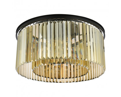 Elegant Urban Classic Flush Mount - Matte Black/Gold, L 31.5" (1238F31MB-GT-RC)