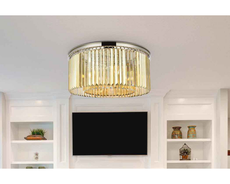 Elegant Urban Classic Flush Mount - Polished Nickel/Gold, L 31.5" (1238F31PN-GT-RC)