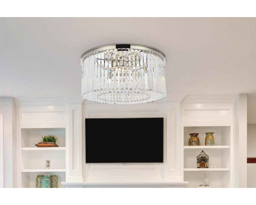 Elegant Urban Classic Flush Mount - Polished Nickel, L 31.5" (1238F31PN-RC)