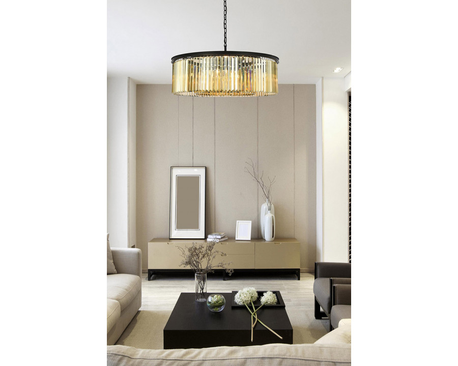 Elegant Urban Classic Pendant - Matte Black/Gold, L 43" (1238G43MB-GT-RC)