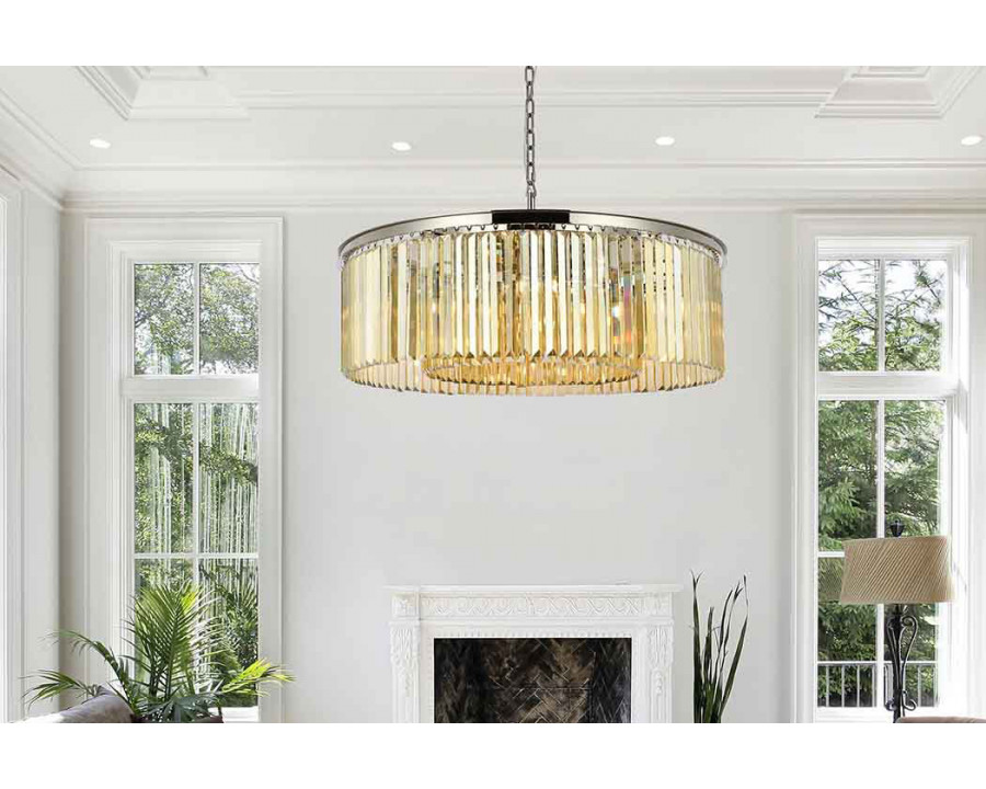 Elegant Urban Classic Pendant - Polished Nickel/Gold, L 43" (1238G43PN-GT-RC)