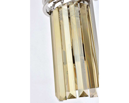 Elegant Urban Classic Wall Sconce - Polished Nickel/Golden Teak (1238W8PN-GT-RC)