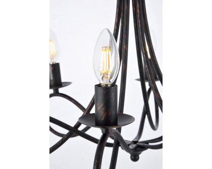 Elegant Urban Classic Lyndon Collection Pendant Lamp - Dark Bronze, L 24" (1452D22DB)