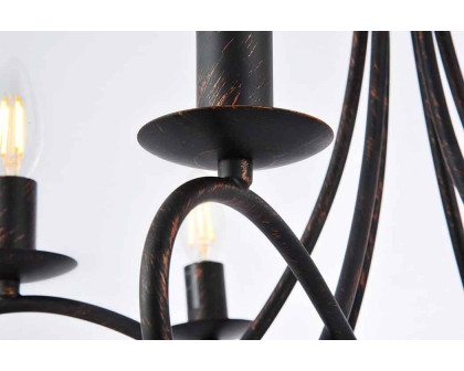 Elegant Urban Classic Lyndon Collection Pendant Lamp - Dark Bronze, L 24" (1452D22DB)