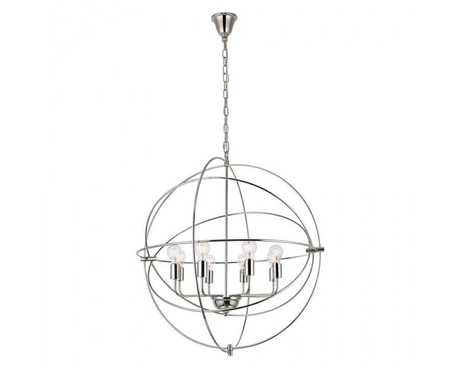 Elegant Urban Classic Vienna Collection Pendant Lamp - Polished Nickel, L 32" (1453D32PN)