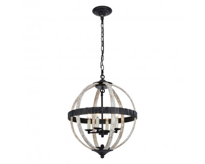 Elegant Urban Classic Orbus Collection Pendant Lamp - Ivory Wash/Steel Gray, L 18" (1503D18IW)