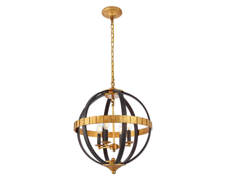 Elegant Urban Classic Orbus Collection Pendant Lamp - Saddle Rust, L 18" (1503D18SR)