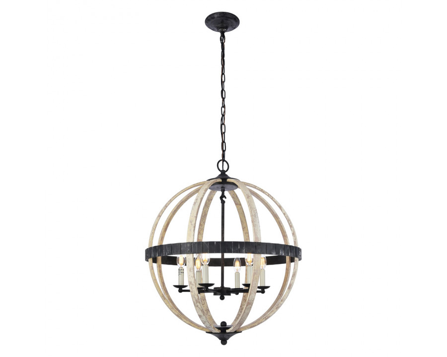 Elegant Urban Classic Orbus Collection Pendant Lamp - Ivory Wash/Steel Gray, L 24" (1503D24IW)