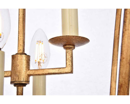 Elegant Urban Classic Denmark Collection 4-Light Pendant Lamp - Golden Iron, L 12" (1512D12GI)