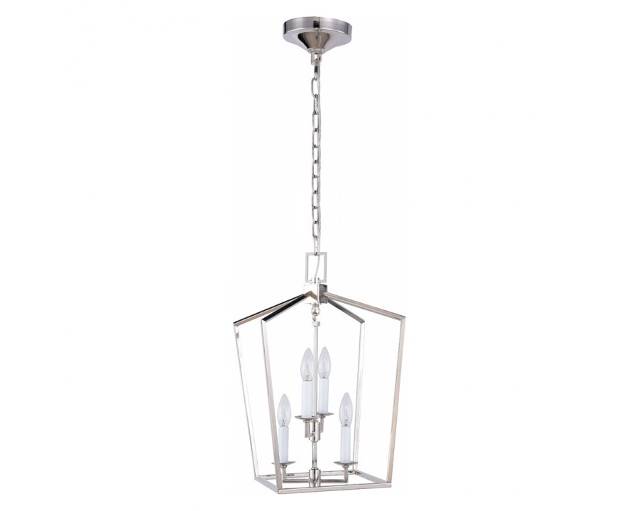 Elegant Urban Classic Denmark Collection 4-Light Pendant Lamp - Polished Nickel, L 12" (1512D12PN)