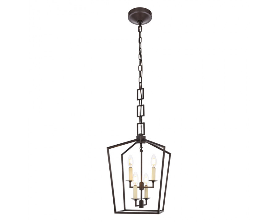 Elegant Urban Classic Denmark Collection 4-Light Pendant Lamp - Vintage Bronze/Gold, L 12" (1512D12VB)