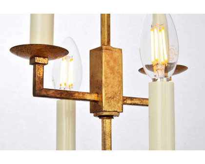 Elegant Urban Classic Denmark Collection 4-Light Pendant Lamp - Golden Iron, L 17" (1512D17GI)