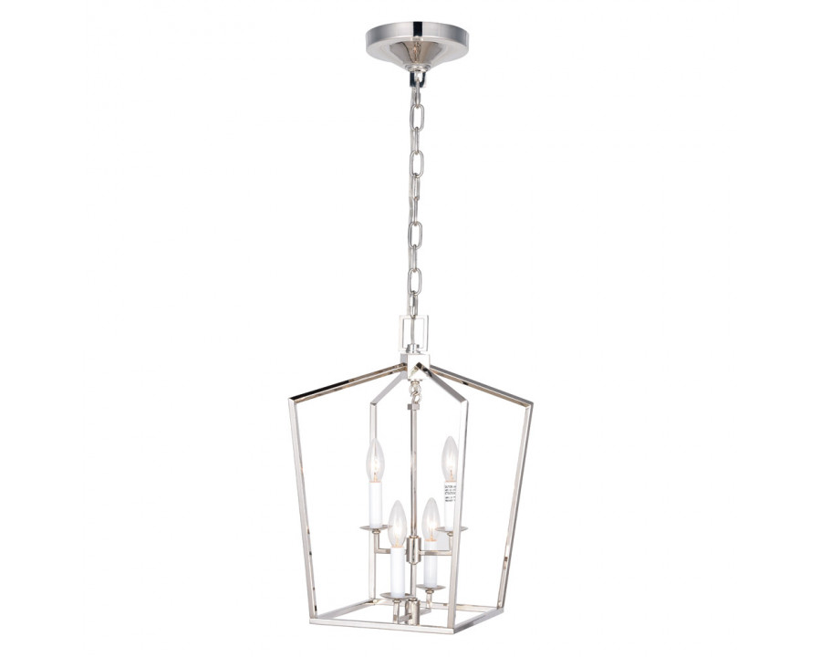 Elegant Urban Classic Denmark Collection 4-Light Pendant Lamp - Polished Nickel, L 17" (1512D17PN)