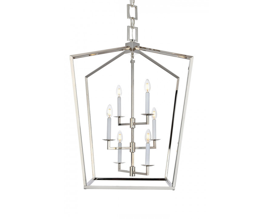 Elegant Urban Classic Denmark Collection 4-Light Pendant Lamp - Polished Nickel, L 24" (1512D24PN)