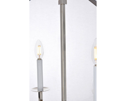 Elegant Urban Classic Denmark Collection 4-Light Pendant Lamp - Polished Nickel, L 24" (1512D24PN)