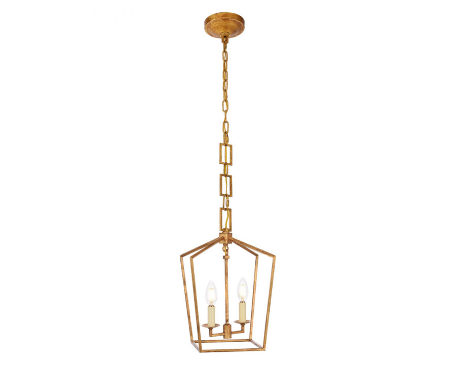 Elegant Urban Classic Denmark Collection 4-Light Pendant Lamp - Golden Iron, L 9.5" (1512D9GI)