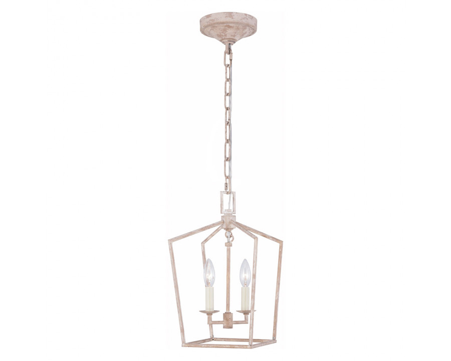 Elegant Urban Classic Denmark Collection 4-Light Pendant Lamp - Ivory Wash/Steel Gray, L 9.5" (1512D9IW)