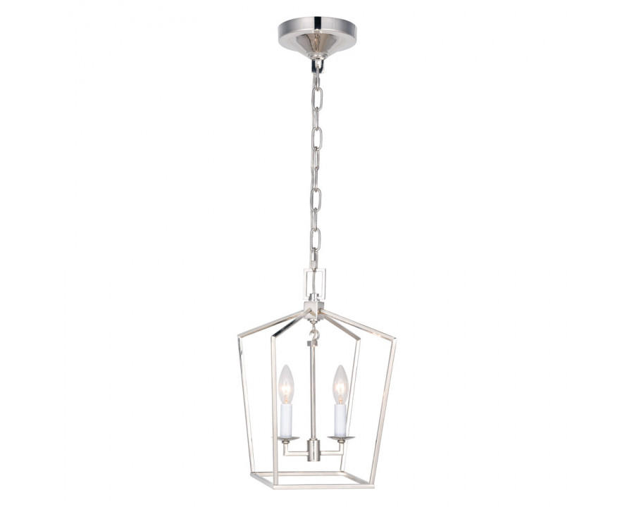 Elegant Urban Classic Denmark Collection 4-Light Pendant Lamp - Polished Nickel, L 9.5" (1512D9PN)