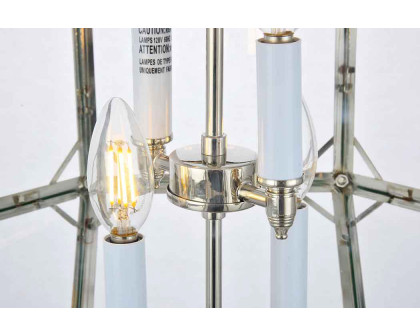 Elegant Parisian Octagonal 3 Lights Pendant - Polished Nickel, L 19" (1514D19PN)