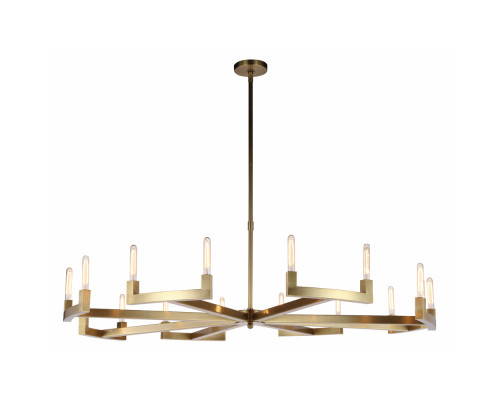 Elegant Urban Classic Chandelier - Burnished Brass, L 72" (1535G72BB)