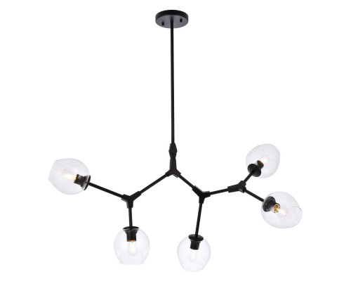 Elegant Cavoli 5 Lights Chandelier - Black (1712D42BK)