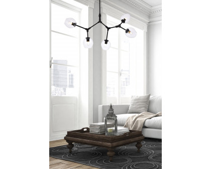 Elegant Cavoli 5 Lights Chandelier - Black (1712D42BK)