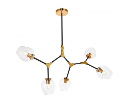 Elegant Cavoli 5 Lights Chandelier - Light Antique Brass (1712D42LAB)