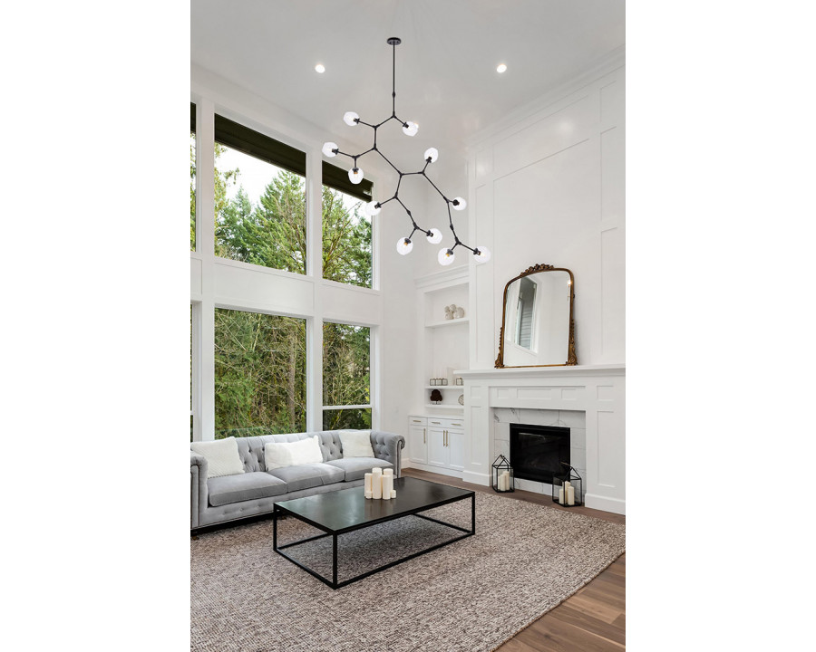 Elegant Urban Classic Cavoli 11 Lights Chandelier - Black, L 73" (1712G73BK)