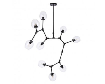 Elegant Urban Classic Cavoli 11 Lights Chandelier - Black, L 79" (1712G79BK)