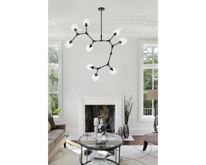 Elegant Urban Classic Cavoli 11 Lights Chandelier - Black, L 79" (1712G79BK)