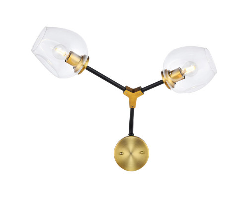 Elegant Urban Classic Cavoli 2 Light - Light Antique Brass/Flat Black (1712W26LAB)