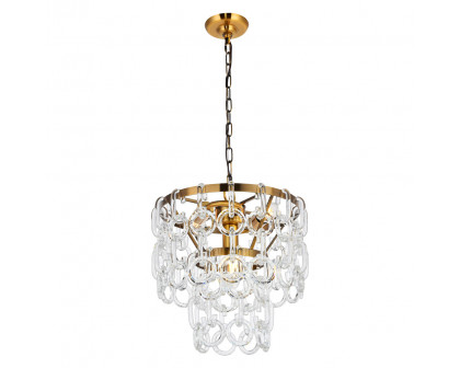 Elegant Urban Classic Eden 3 Lights Pendant - Light Antique Brass, L 12" (1713D12LAB)