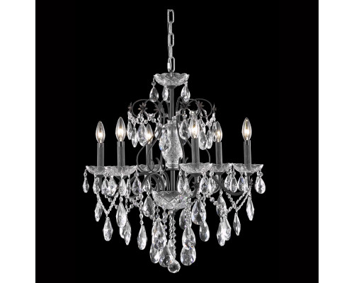 Elegant St. Francis 6 Lights Chandelier - Dark Bronze, L 24" (2016D24DB-RC)