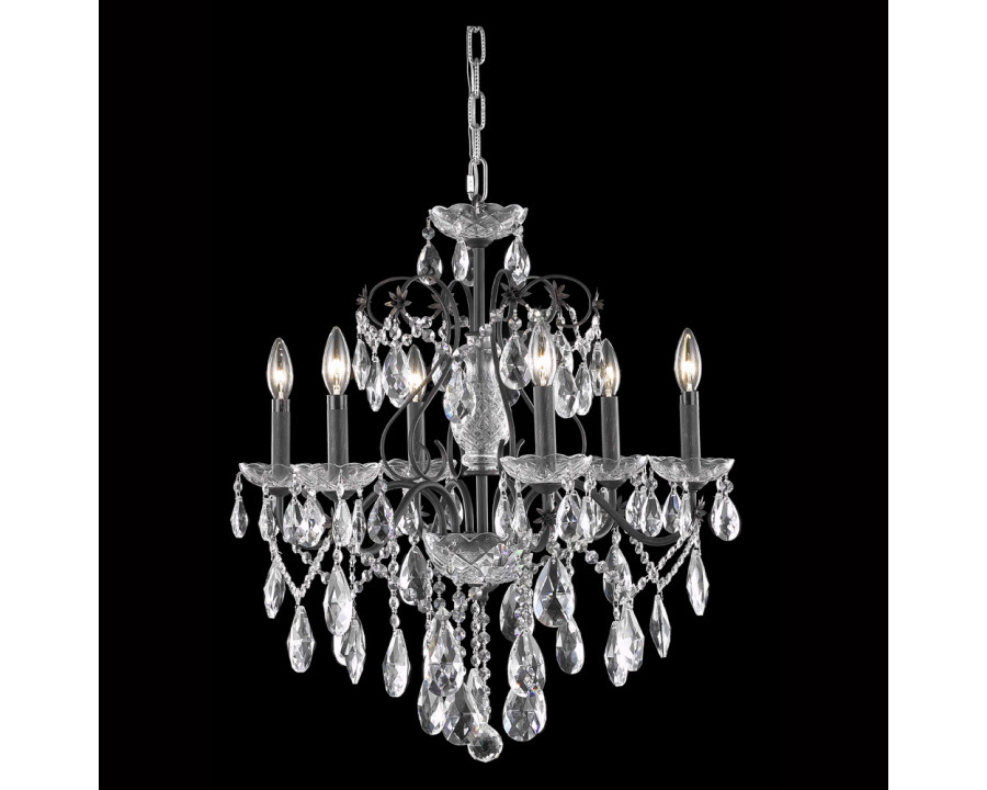 Elegant St. Francis 6 Lights Chandelier - Dark Bronze, L 24" (2016D24DB-RC)