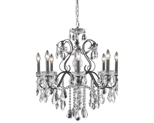 Elegant St. Francis 6 Lights Chandelier - Dark Bronze, L 26" (2016D26DB-RC)