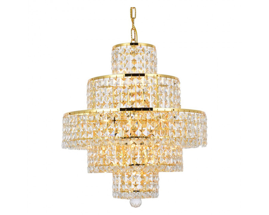 Elegant Maxim 13 Lights Chandelier - Gold, L 20" (2039D20G-RC)