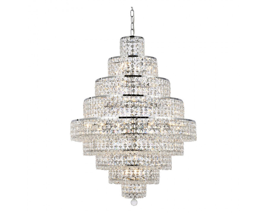 Elegant Maxim 13 Lights Chandelier - Chrome, L 30" (2039D30C-RC)