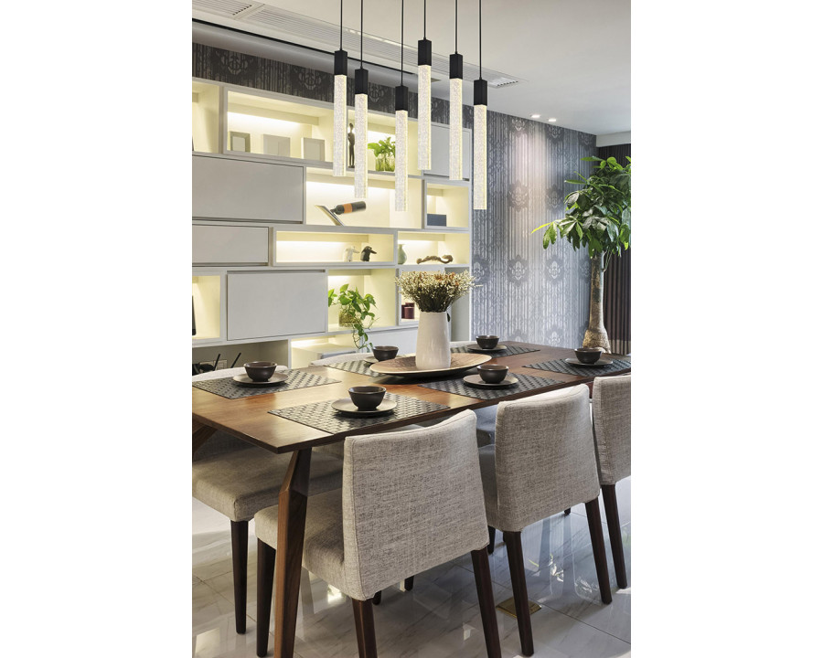 Elegant Pendant Light - Black, L 12" (2066D32BK)