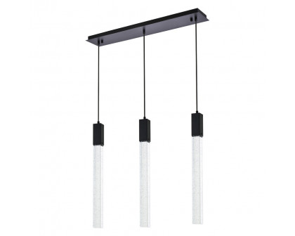 Elegant Zenon 2 Lights Flush Mount Ceiling Fixture - Black, L 32" (2066S32BK)