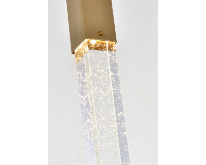 Elegant Zenon 2 Lights Flush Mount Ceiling Fixture - Satin Gold, L 32" (2066S32SG)