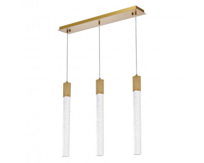 Elegant Zenon 2 Lights Flush Mount Ceiling Fixture - Satin Gold, L 32" (2066S32SG)