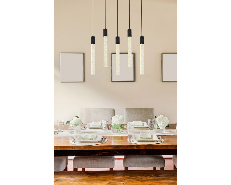 Elegant Zenon 2 Lights Flush Mount Ceiling Fixture - Black, L 36" (2066S36BK)