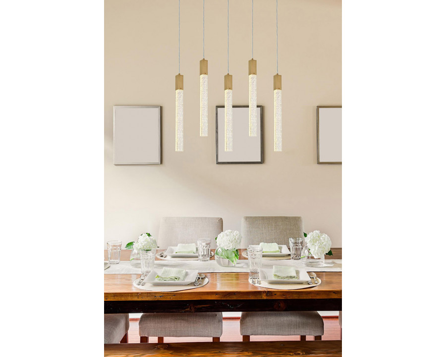 Elegant Zenon 2 Lights Flush Mount Ceiling Fixture - Satin Gold, L 36" (2066S36SG)