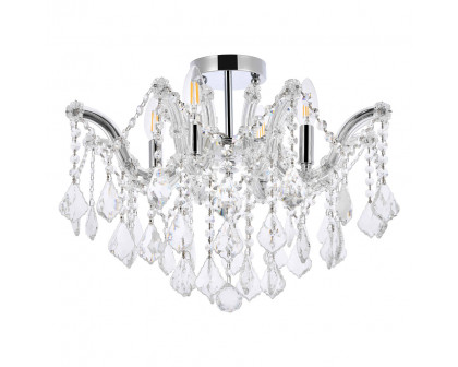 Elegant Maria Theresa 4 Light Flush Mount - Chrome, L 18" (2800F18C-RC)